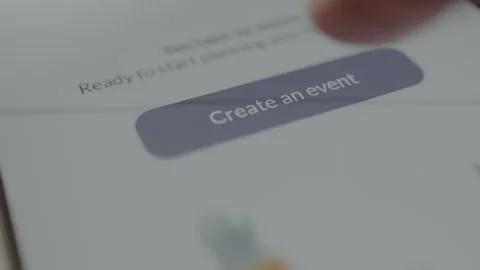 User taps the option labeled Create an event, event creation within an app Stock Footage 328812290