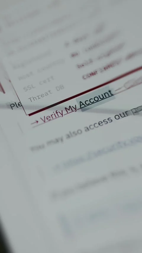 User taps on prompt to Verify My Account, security system detects a threat Stock Footage 334926523