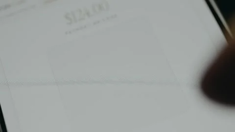 User taps screen to create a fresh payment QR code Stock Footage 332498738