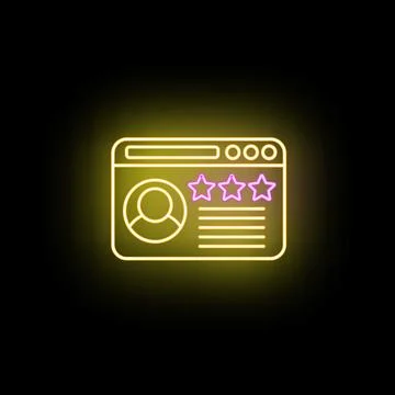User testimonial feedback and star rating on website Stock Illustration