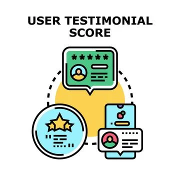 User testimonial score concept representing customer review experience Stock Illustration