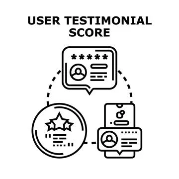 User testimonial score concept representing customer review experience Stock Illustration