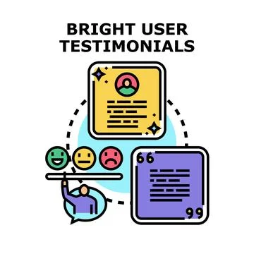 User testimonials and customer feedback rating process Stock Illustration