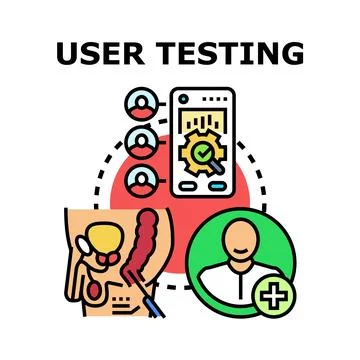 User testing analyzing product quality and experience 库存插图