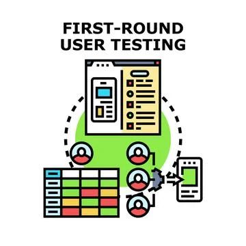 User testing application development process creating new digital product 库存插图
