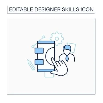 User testing line icon 스톡 일러스트