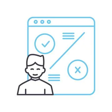 User testing line icon, outline symbol, vector illustration, concept sign Stock Illustration