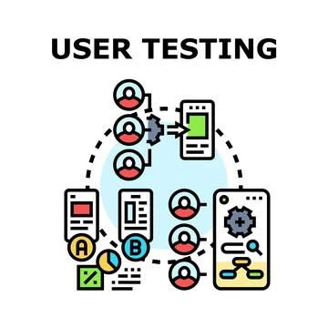 User testing mobile application product development process イラスト素材