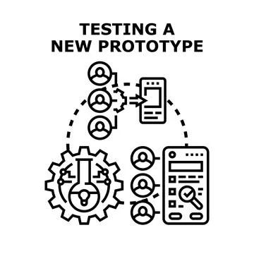 User testing new app prototype development process 库存插图