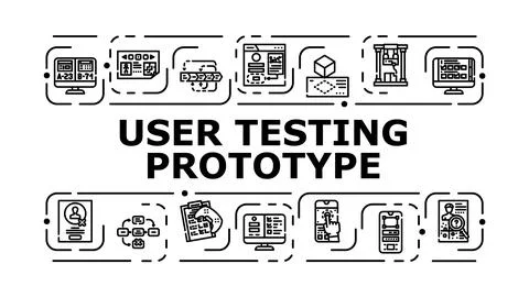 User testing prototype banner icon vector illustration Stockillustratie