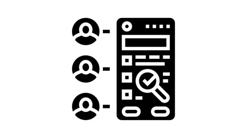 User testing ux ui design glyph icon animation Stock Footage 326150257