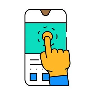 User testing ux ui design icon color illustration Stock Illustration