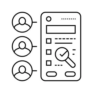 User testing ux ui design line icon vector illustration Stock Illustration