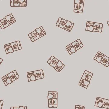 User testing ux ui design line vector seamless pattern Stock Illustration