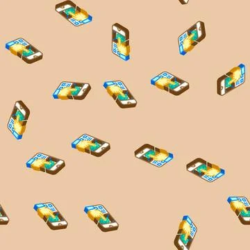 User testing ux ui design isometric icon seamless pattern Stock Illustration