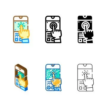 User testing ux ui design color icon vector concepts Stock Illustration