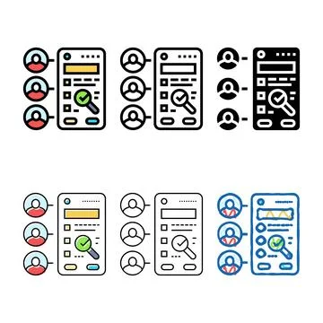 User testing ux ui design set color icon vector Stockillustratie