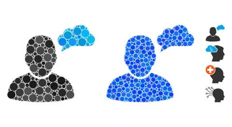 User Thinking Cloud Composition Icon of Round Dots Stockillustratie