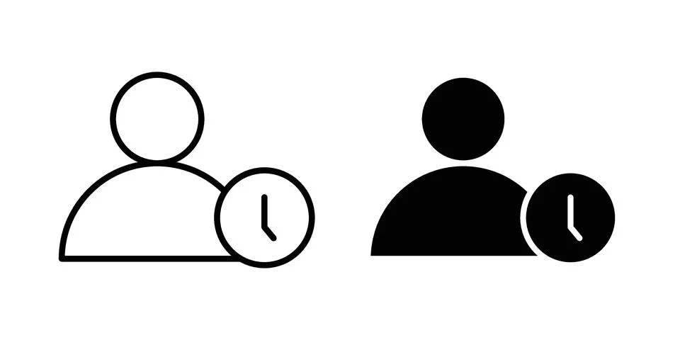 User time icon Illustration set. Vector Eps10 for apps Illustrazione stock