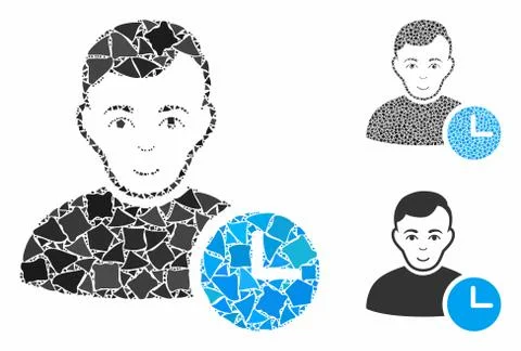 User time Mosaic Icon of Irregular Elements Illustrazione stock