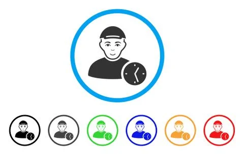 User Time Rounded Icon Stock Illustration