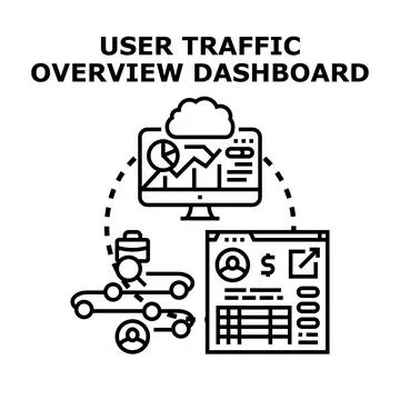 User traffic overview dashboard displaying analytics data イラスト素材