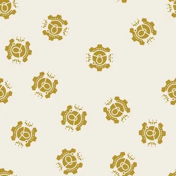 User training analyst glyph seamless pattern Stock Illustration