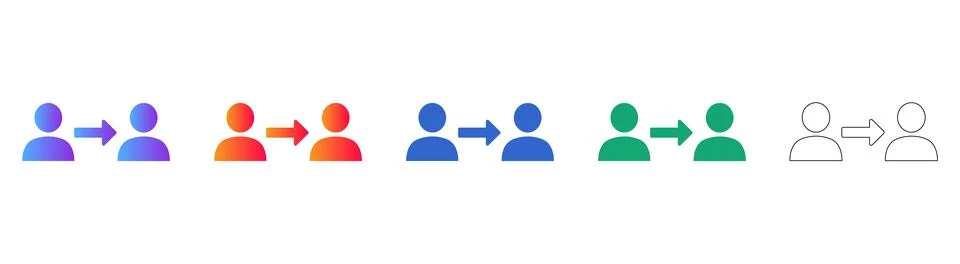 User Transition and Connection Icon Set イラスト素材