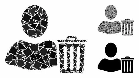 User trash Composition Icon of Irregular Elements Stock Illustration