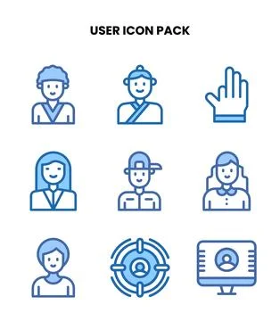 User Two Colour Scalable Icons Pack Stock Illustration