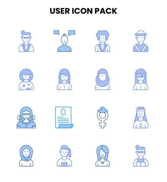 User Two Colour UI Icons Pack Illustrazione stock