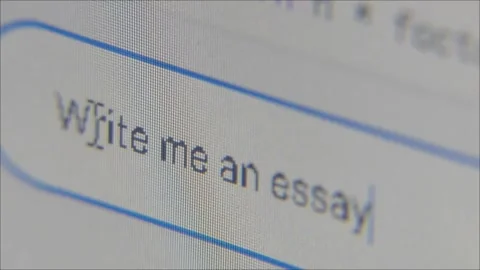 User types requests for Google Bard: Write an Essay, Sales Letter, and more Stock Footage 243194686