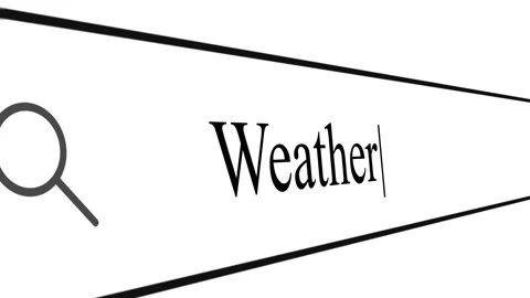 User types weather into search bar on web browser for information Vídeo Stock 330421481
