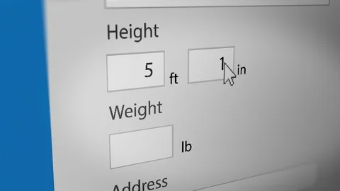 User Typing Height and Weight on Web Page Stock Footage 118996978