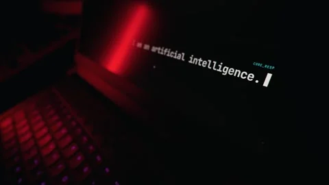 User Typing Question to Artificial Intelligence on Laptop Computer Vidéo 334728950