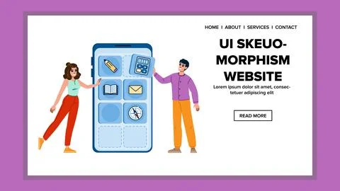 User ui skeuomorphism website vector Stock Illustration