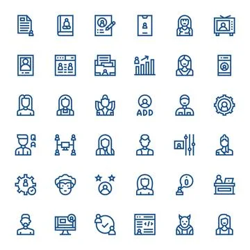 User Ultimate Vector Package with 36 256x256 Bold Line PIXEL Perfect Icons Stockillustratie