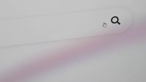 User use arrowhead cursor click magnify icon in searching bar. Webography. Stock Footage 277912327