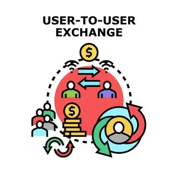 User to user exchange networking sharing platform concept Stock Illustration