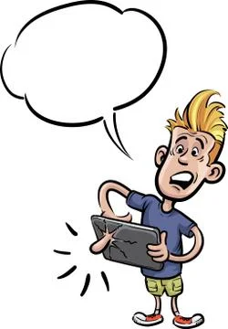 User using tablet computer touchscreen Stock Illustration