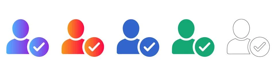 User Validation and Success Icon Set Stockillustratie