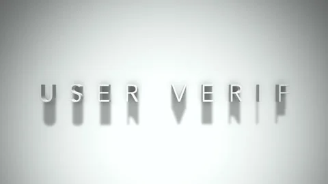 User verif 3D title animation with shadows on a white background Stock Footage 297518299