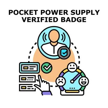 User verification badge measuring satisfaction and performance Illustrazione stock