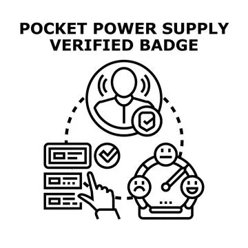 User verification badge measuring satisfaction and performance Illustrazione stock