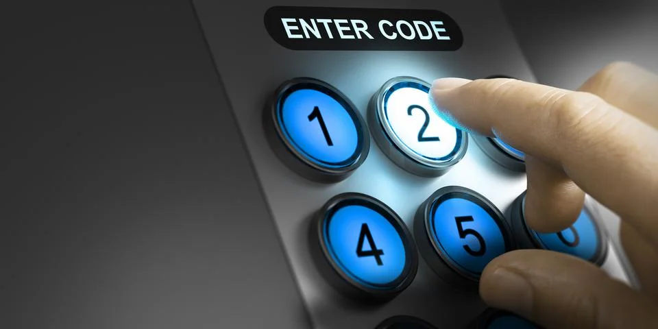 User Verification code. Pin authentication. Foto stock