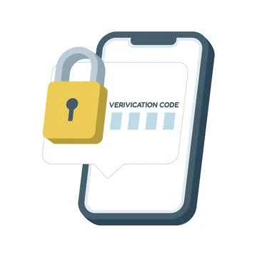User verification illustration, security system, OTP code, one-time password. Stock Illustration