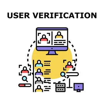 User verification process ensuring secure digital identity authentication Stock Illustration