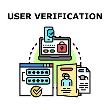 User verification process ensuring secure online access Stock-Illustration