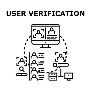 User verification process ensuring secure digital identity authentication Stock Illustration