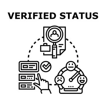 User verification status and quality rating process 스톡 일러스트